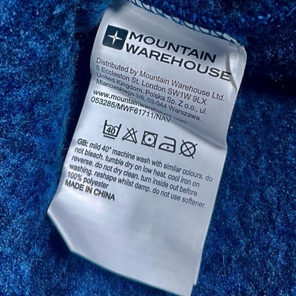 Mountain warehouse men navy blue pullover fleece sweater Size: Small - Picture 5 of 7